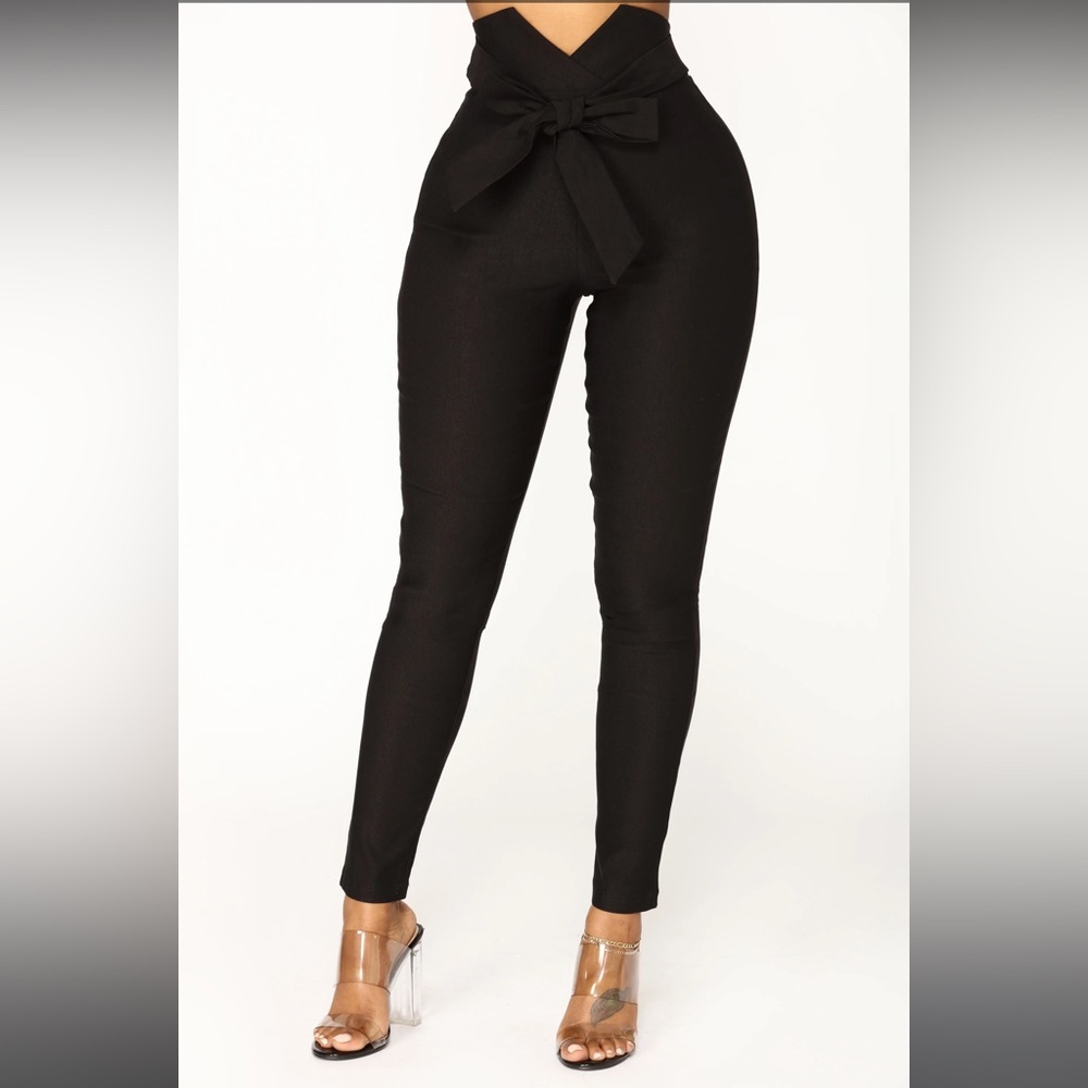 Fashion Nova Knot Your Girl Black Pants